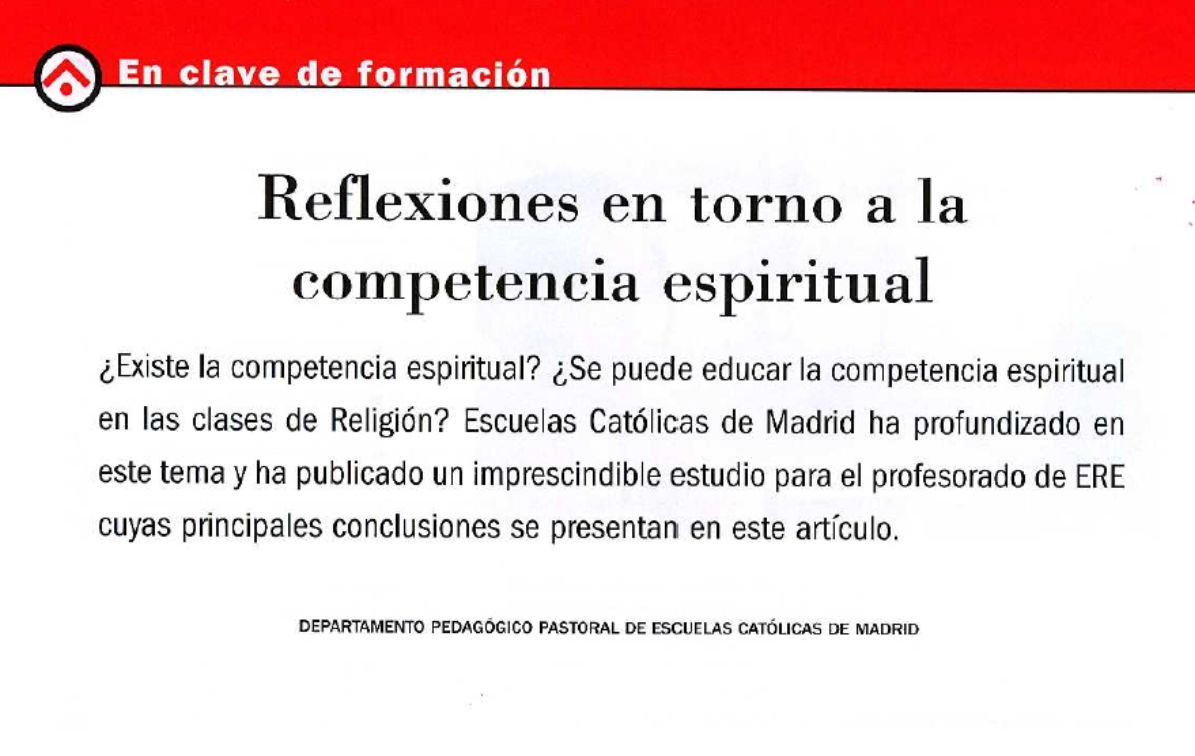 Reflexiones en torno a la Competencia Espiritual